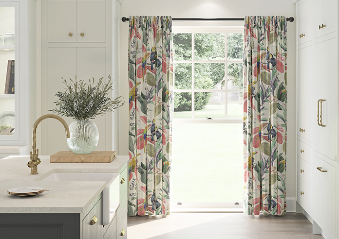 Parakeet Faux Silk, Fruit Punch - Made to Measure Curtain - Image 3